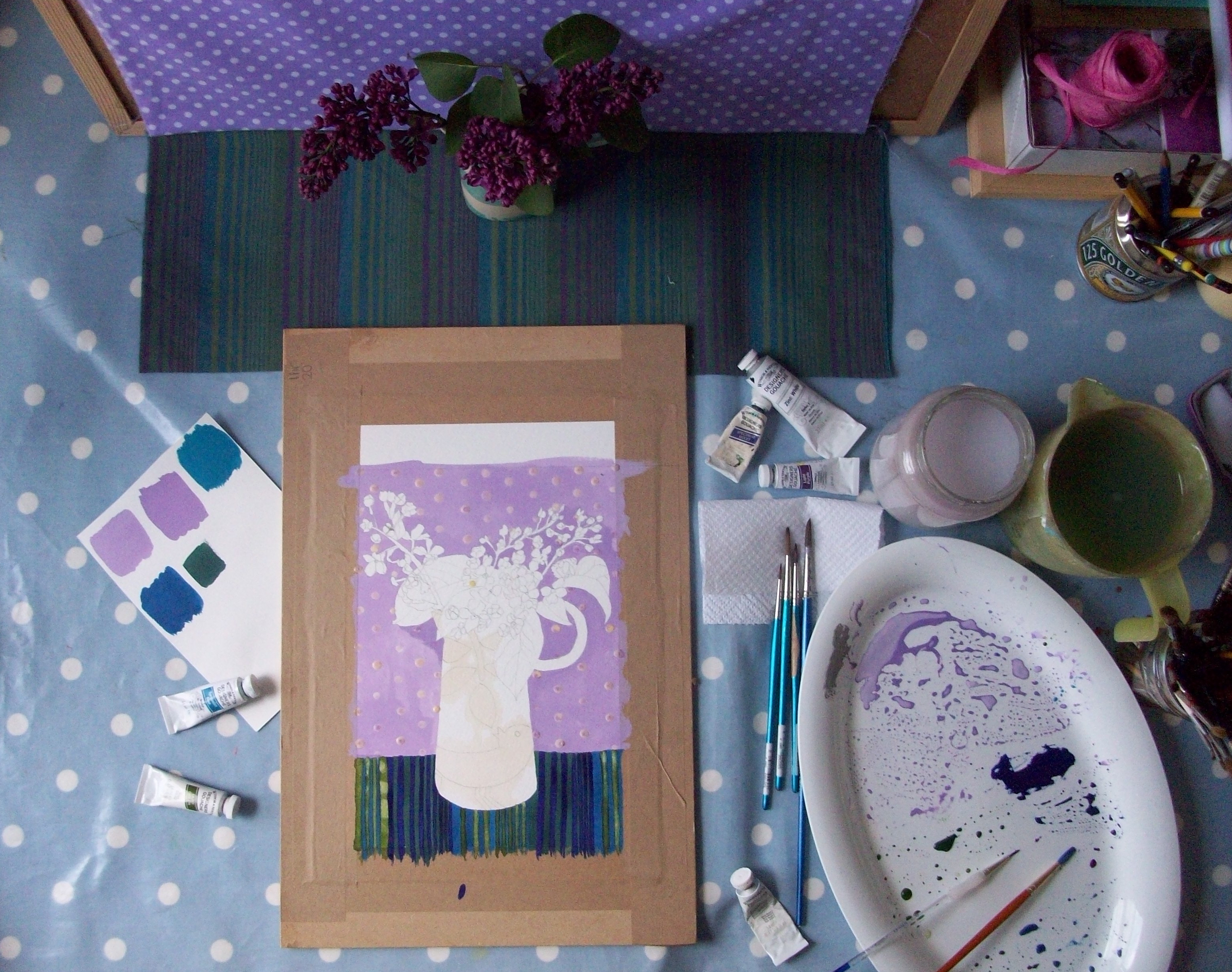 lilac's on the desk