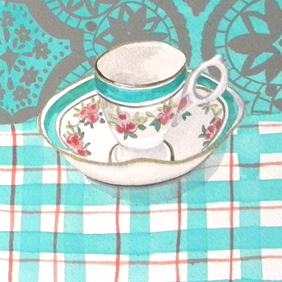Turquoise teacup
