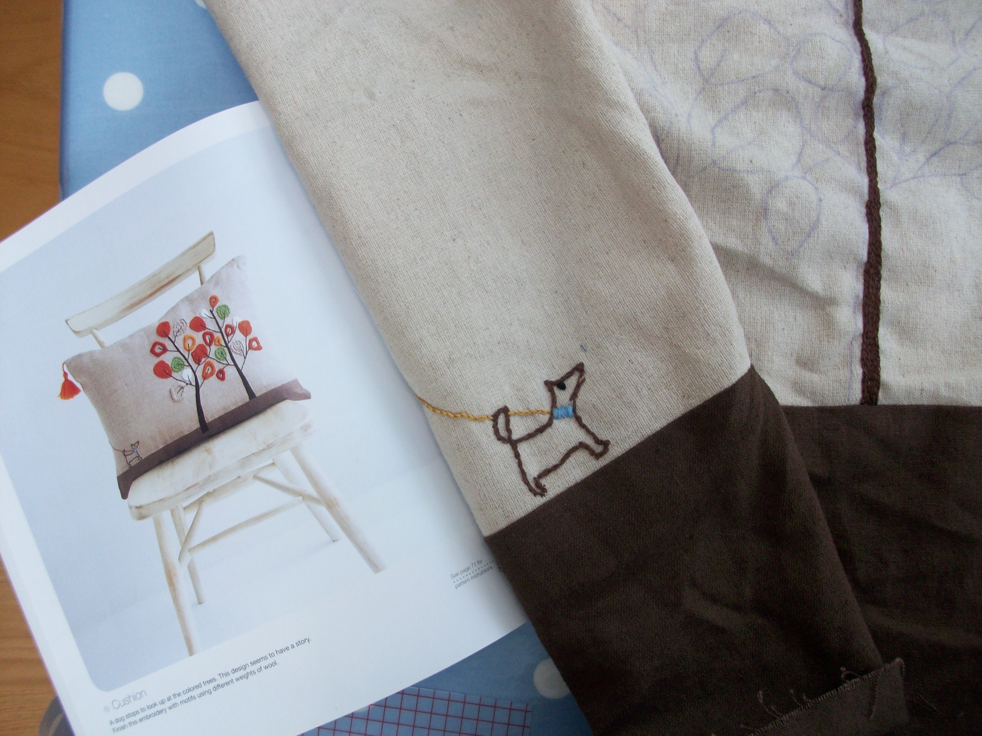 embroidery cushion in progress