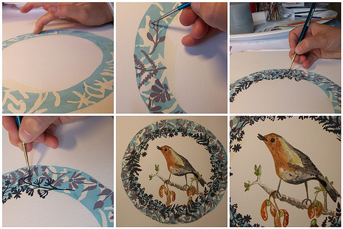 Anthropologie bird plate 2 mosaic