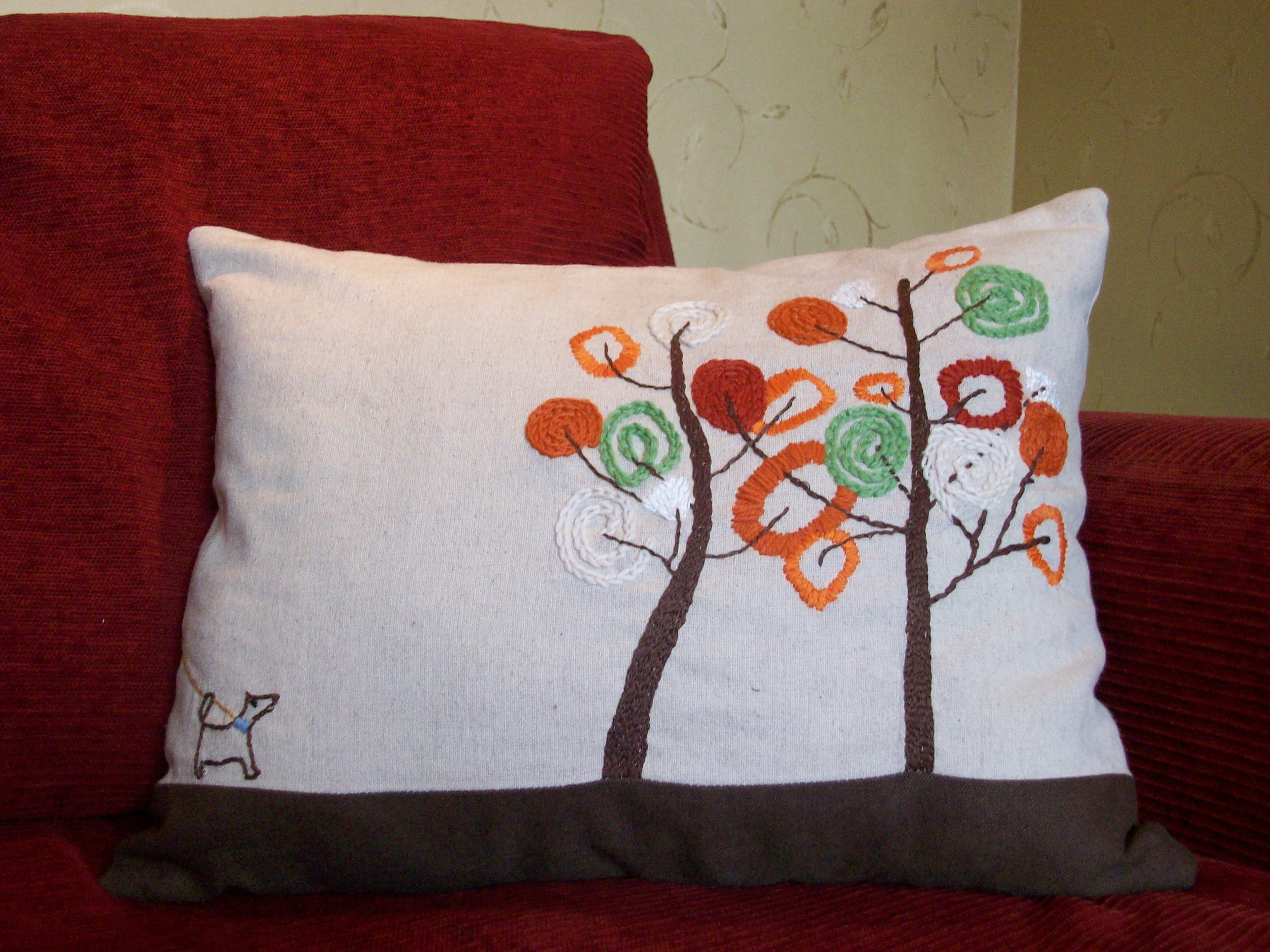 embroidered cushion