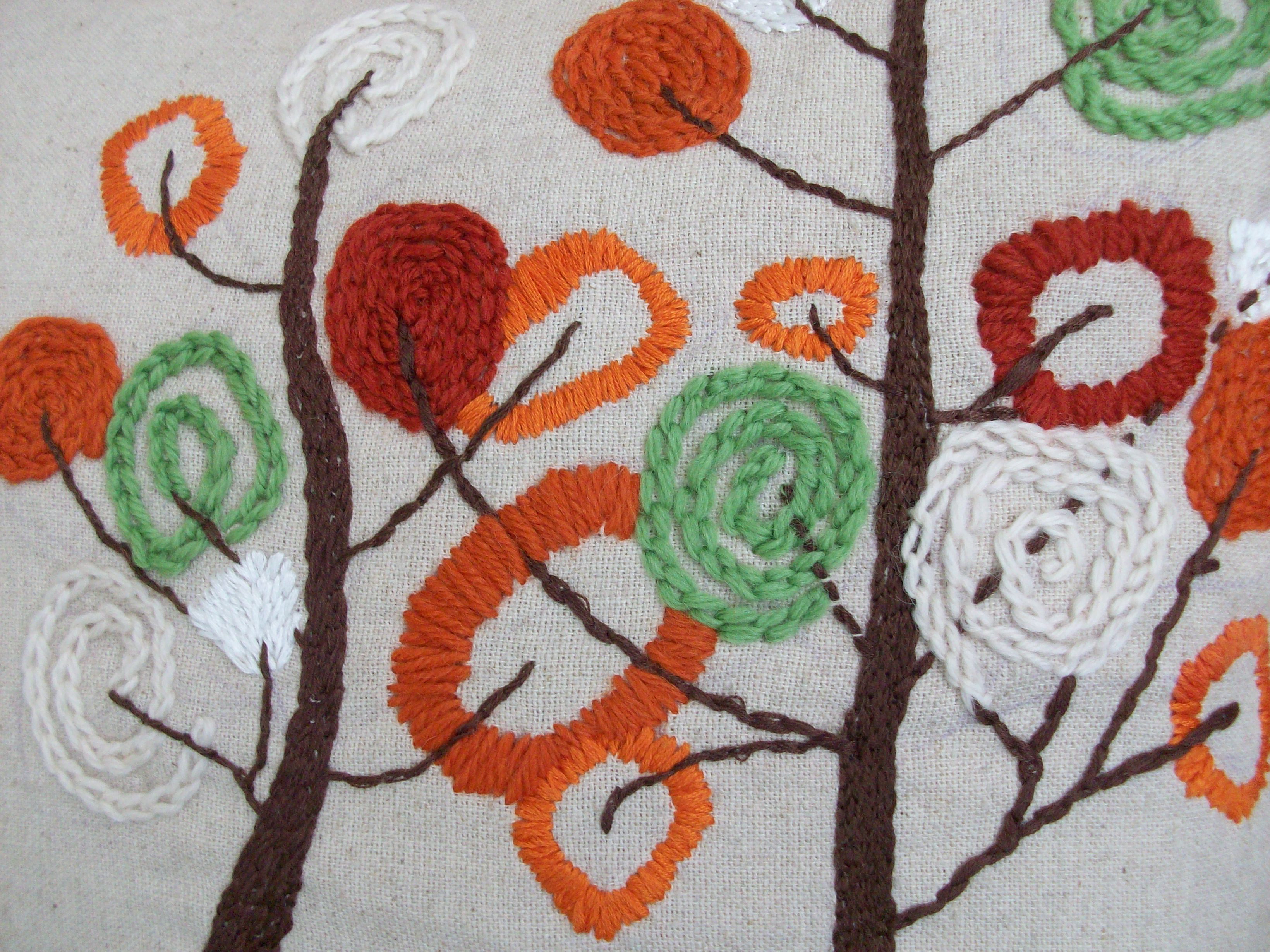 close up of embroidery