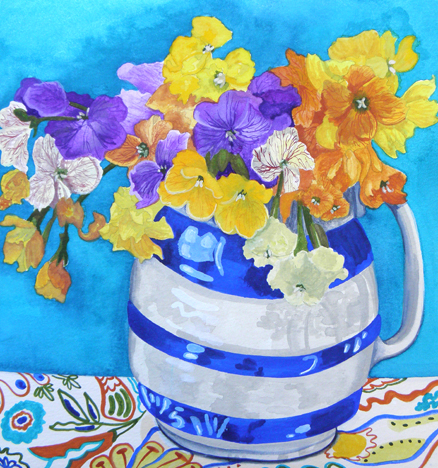 Wallflowers: original painting - Claire Leggett