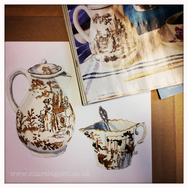 Claire_Leggett_watercolour painitng tea things