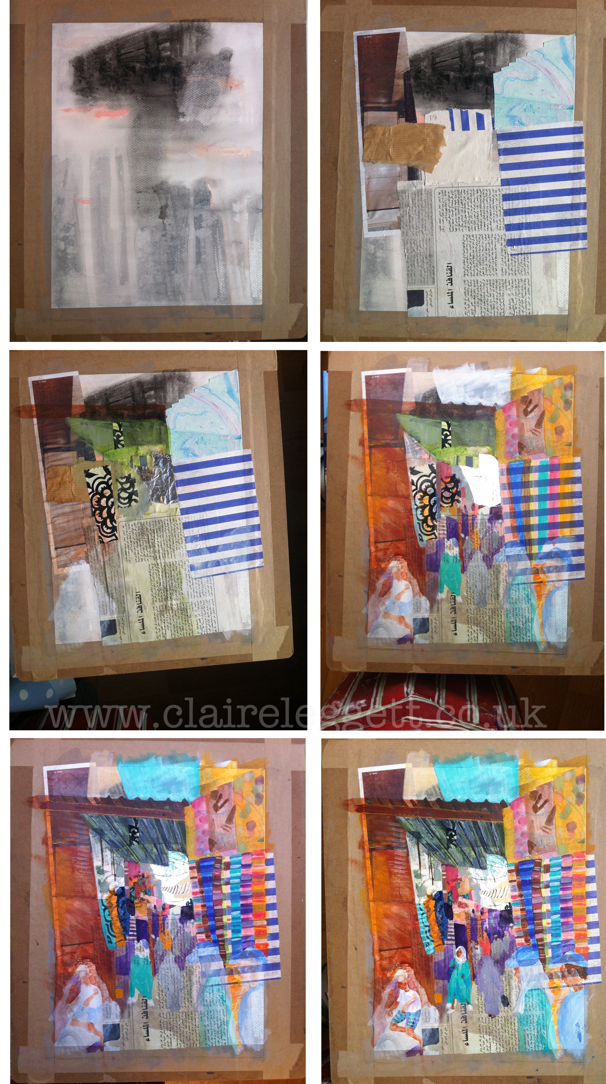 Marrakesh Market_ painting_claire_leggett_stage by stage