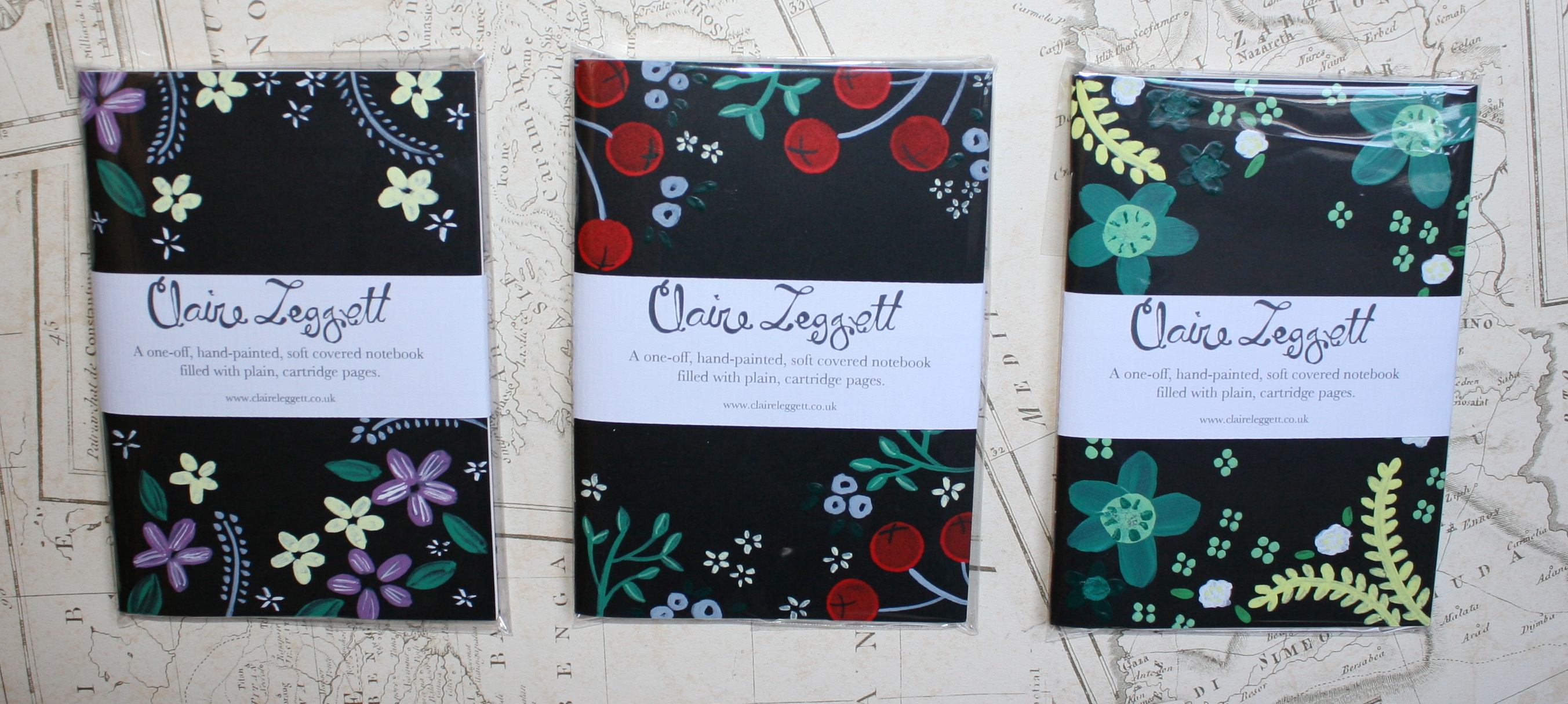 claire leggett handpainted notebooks