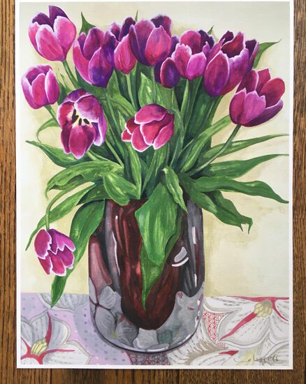 Magenta Tulips Print
