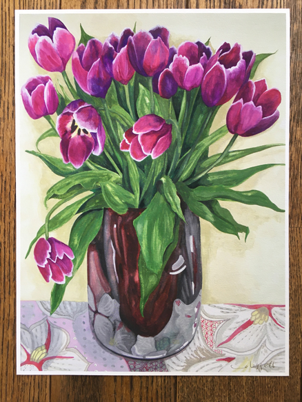 Magenta Tulips Print