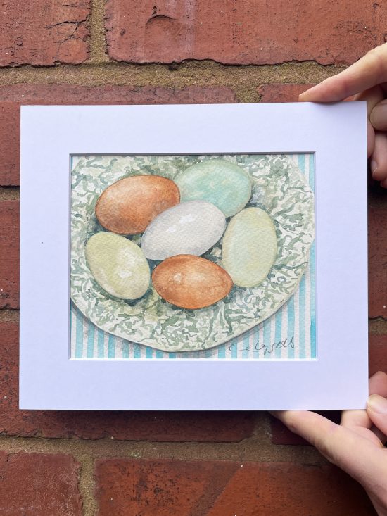 Green & Brown Eggs- original painting