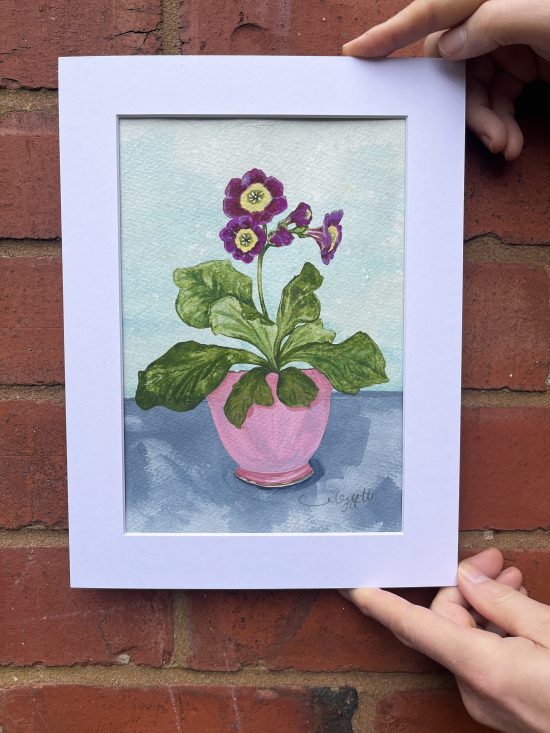 Purple Primula - original painting